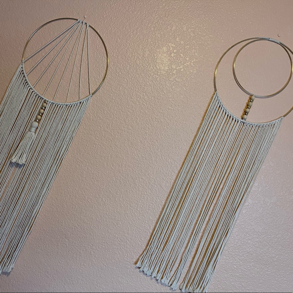 2 Macrame Hanging Wall Decor